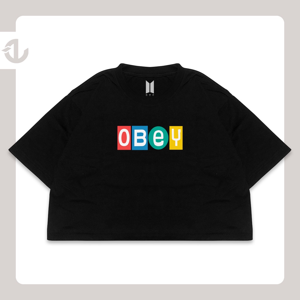 CROP TEE OVERSIZE JHOPE BTS OBEY / CROP TOP KOREA PREMIUM