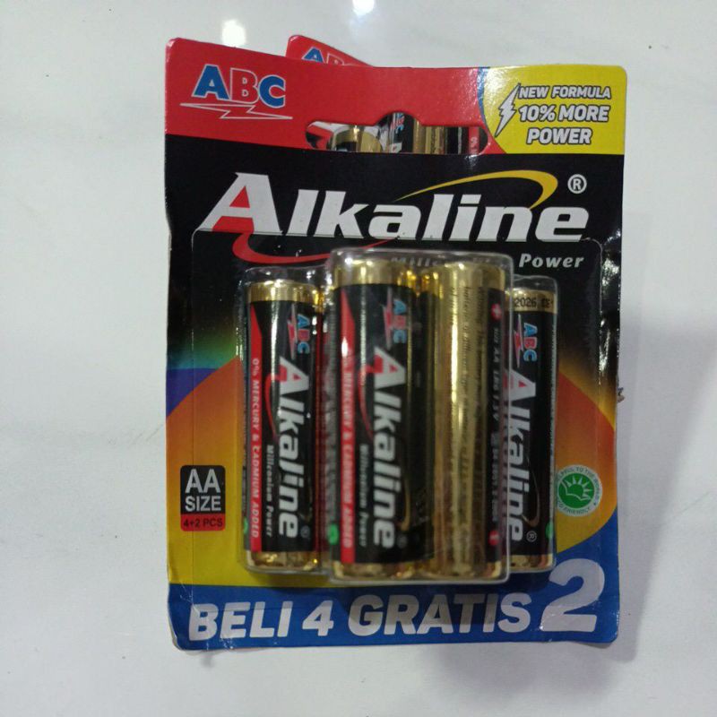 BATERAI ALKALINE AA ISI 6 PCS