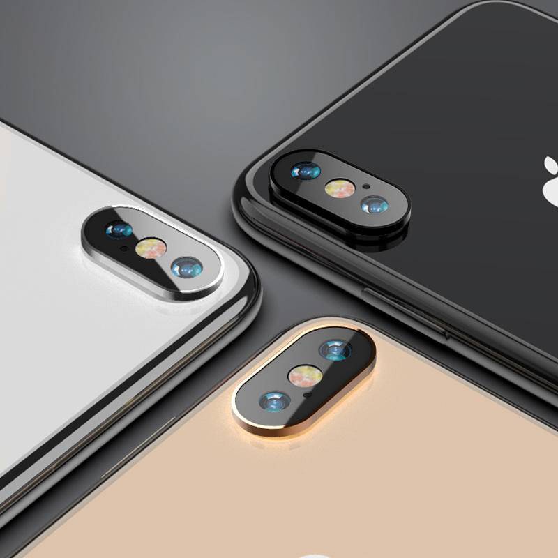 Tempered Glass Pelindung Lensa Kamera Belakang iPhone X XS XR XsMax Dengan Frame Metal