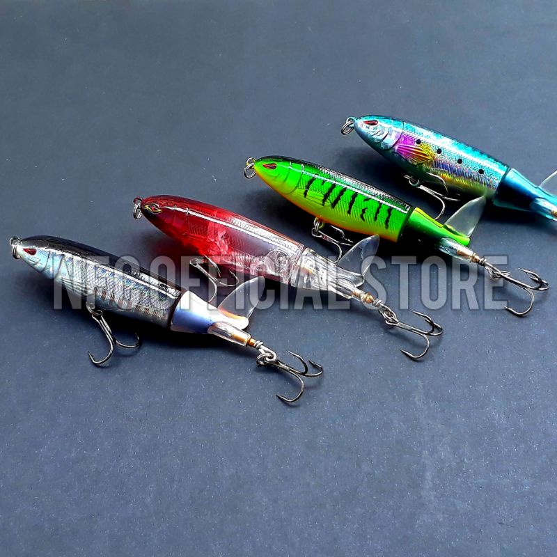 Umpan casting Whopper Plopper Popper 10cm 13gram dengan baling-baling berputar