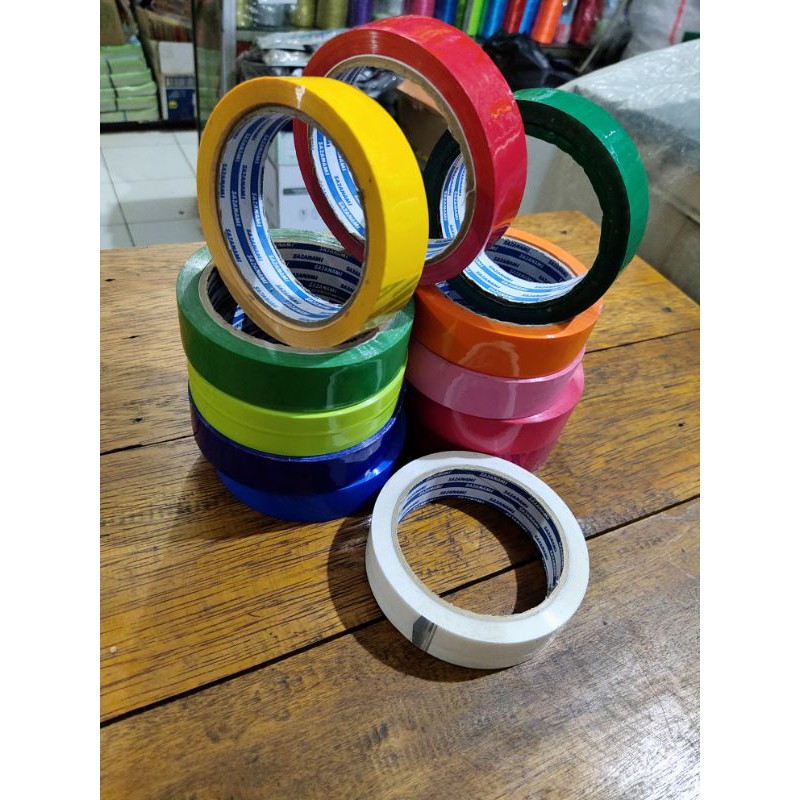 

Isolasi / Solasi / Selotip Warna warni 24mm / 1 inchi Tebal Sazanami