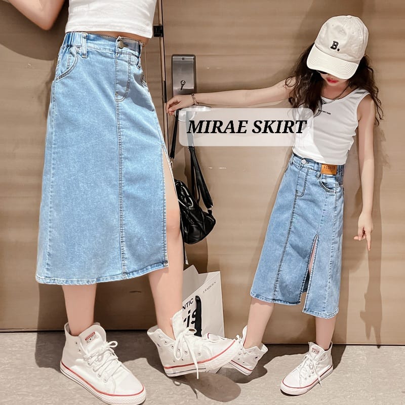 BAJUKIDDIE MIRAE SKIRT ROK JEANS JINS DENIM ANAK REMAJA PEREMPUAN KOREA IMPORT FASHION CASUAL CEWEK