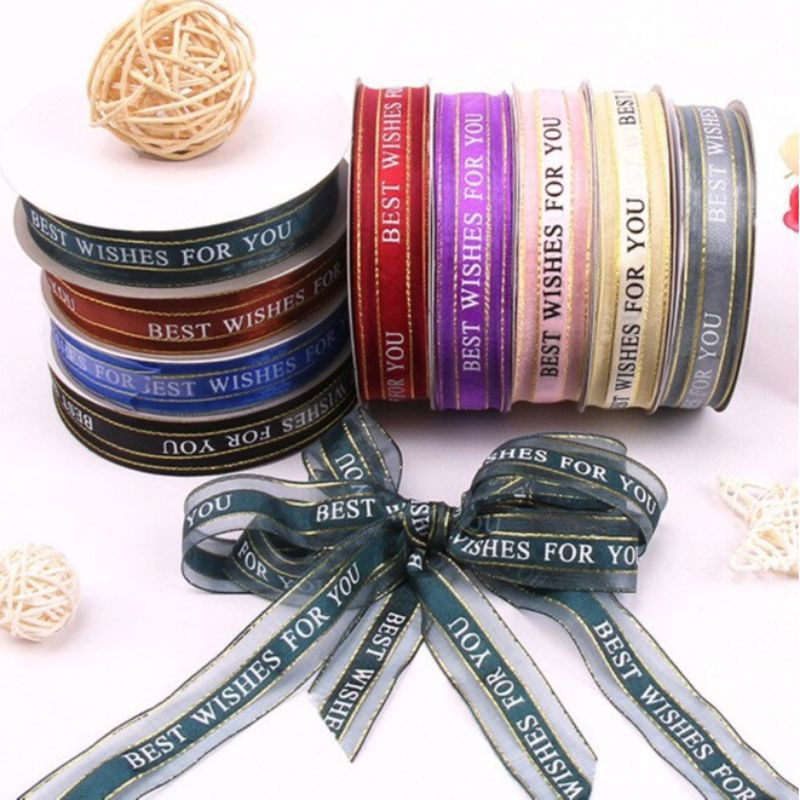 

1 Yard (90 Cm) Pita Best Wishes For You 25 mm Pita Parcel Gift Hampers Pita Organdi Motif Pita Ribbon 2,5 cm DIY Crafts Organdi Tapes Card Wrapflower Bouquet Dekorasi Kado Hiasan Buket