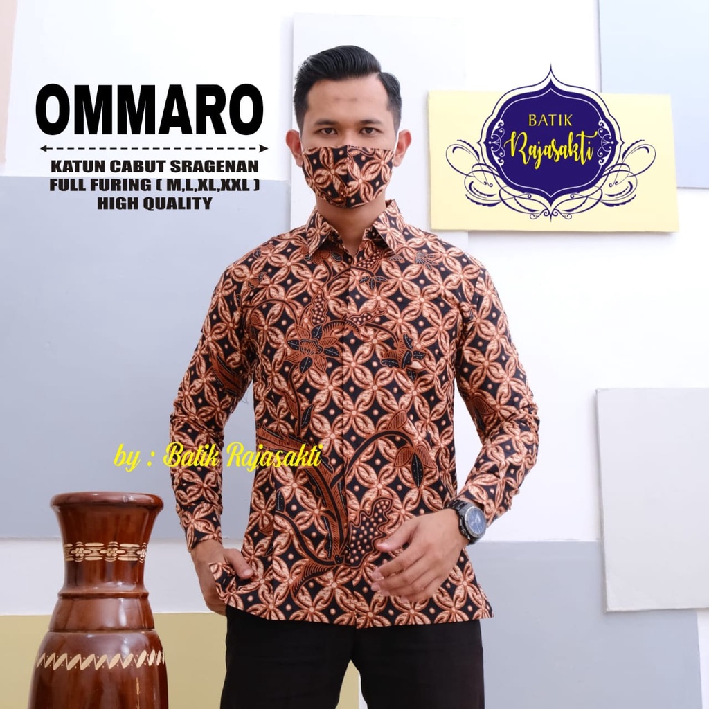 OMMARO RAJASAKTI KEMEJA BATIK SOLO PRIA LENGAN PANJANG LAPIS FURING ATASAN BATIK PREMIUM MODERN DEVABROTO BLUE INDAH NAJMUDDIN ALBIRRU DIAMOND PEN BIRU WULU KUNING BANGAU MAHKOTA BRAHMAKERTA RED MERAK JOGET BIRU 2