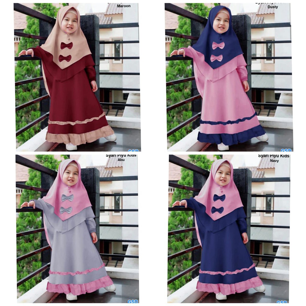 Syari yuyun kids/gamis anak/hijab maxi anak/terusan maxi anak/terusan syari anak/dress anak