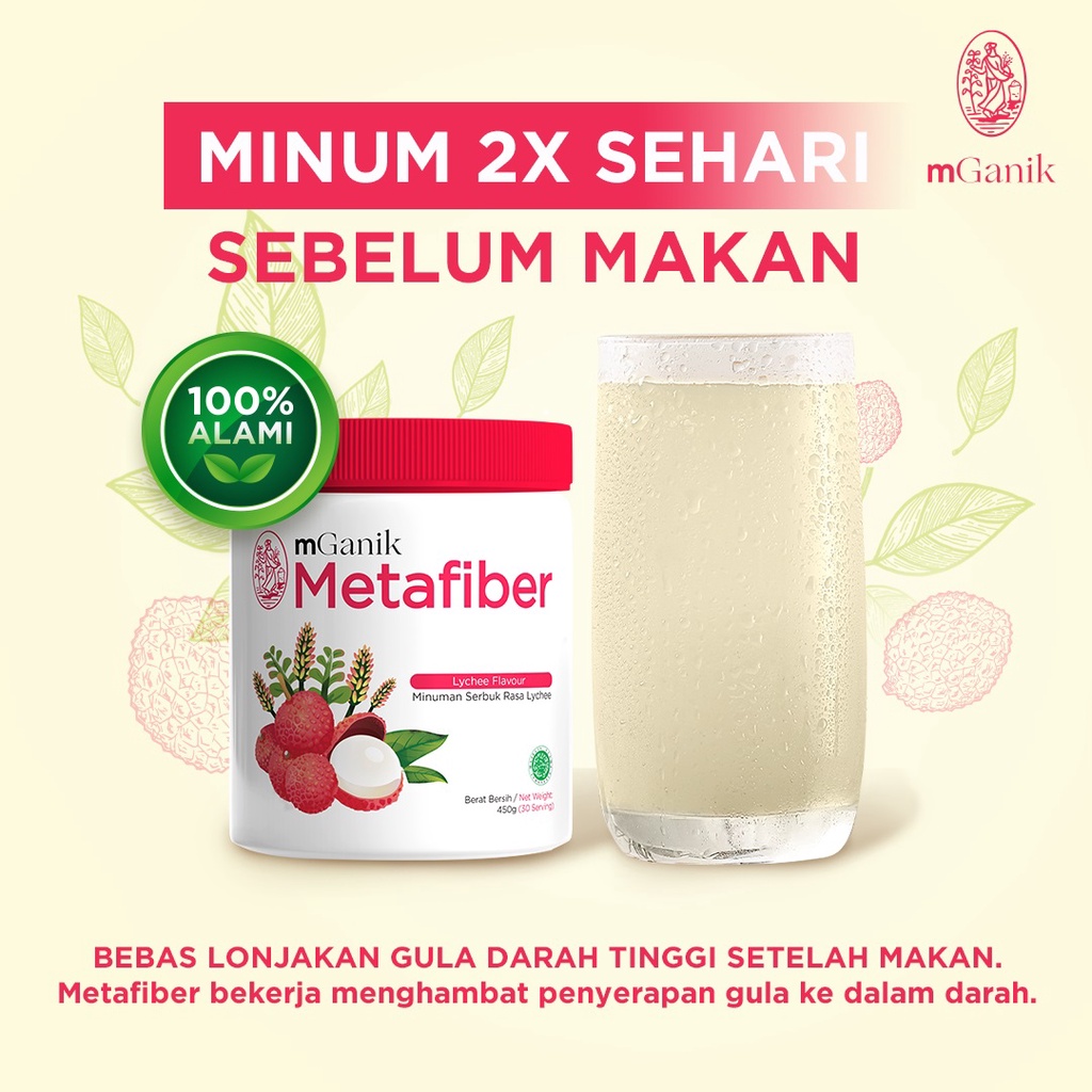 Mganik Metafiber isi 450 Gram Free SHAKER MUG atau BUKU PANDUAN