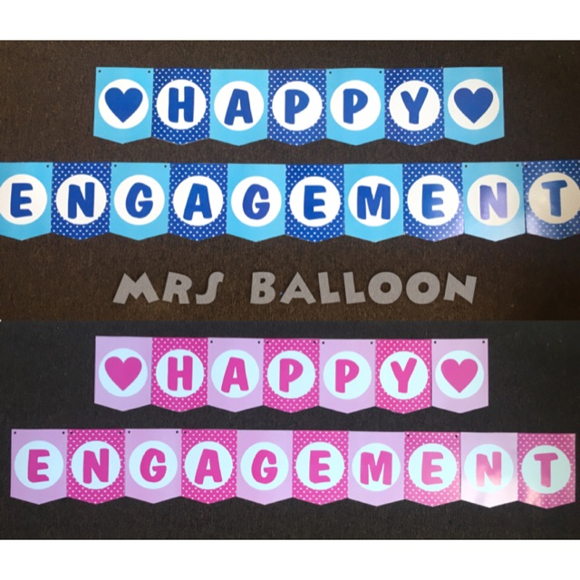 banner happy engagement / banner flag engaged / dekor engagement