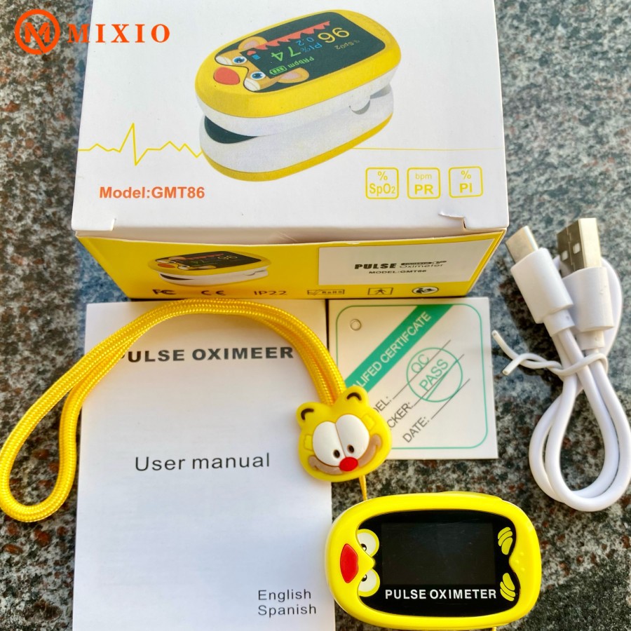 MIXIO H5 Oxymeter Baby anak kids Rechargeable Finger Pulse Portable