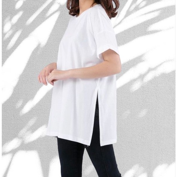 BEFAST - ZEC OOTD Blouse Oversize DICA / Vivian Oversize Slit Blouse Fit To L ( LD 102, PJ 66) / Blouse Wanita / Tshirt Blouse Lengan Pendek / Blouse Polos Casual / Termurah / Fashion Remaja Wanita