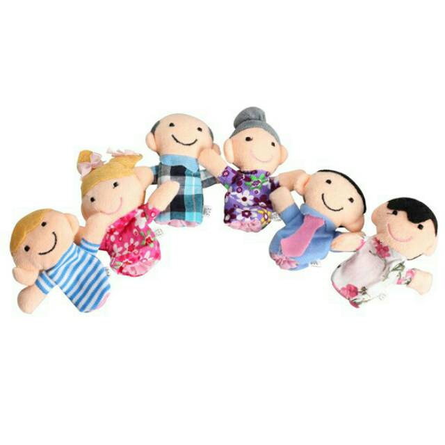 Boneka Jari Anak Finger Family 1 set isi 6 pcs atau Mainan Boneka Jari Anak Finger Family