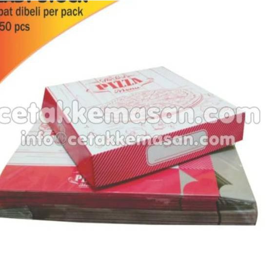 

♙ Box Pizza uk 18 x 18 x 3,5 cm Cetak 1 Warna (50 pcs) ➻