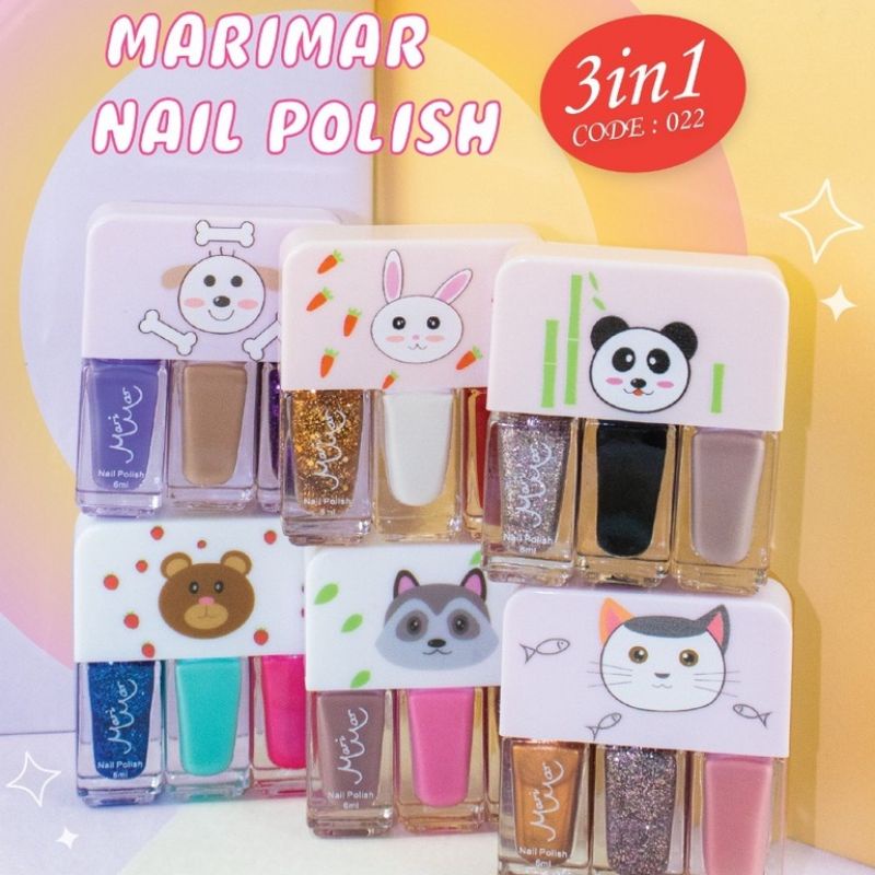 ⭐BAGUS⭐ MARIMAR Kutek 3 in 1 | Nail Polish | Cat Kuku 022
