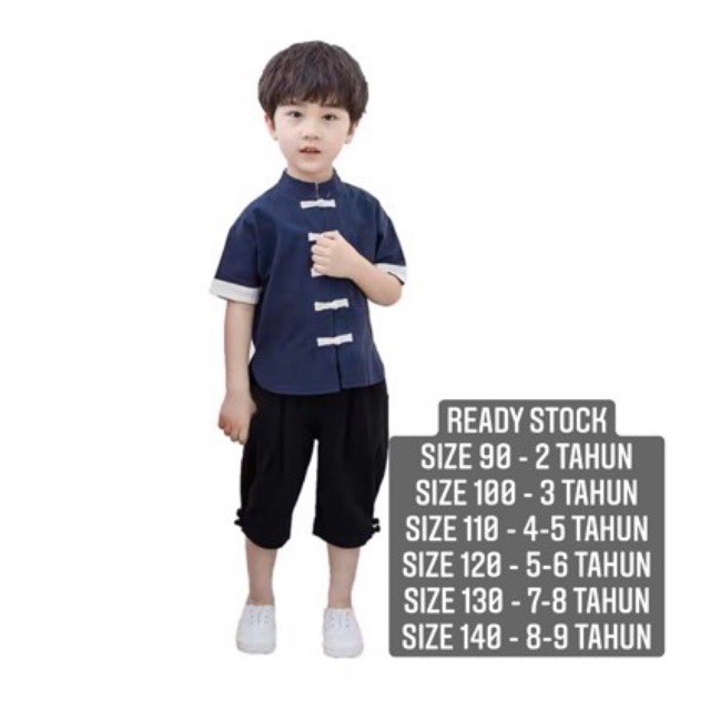 size 90 2 tahun baju set imlek anak laki laki cheongsam qipao