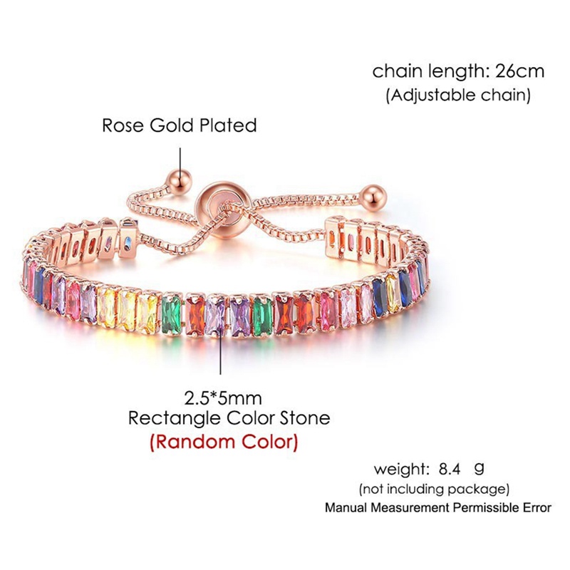 Gelang Tangan Wanita Model Tali Serut Adjustable Hias Zircon Multi Warna Untuk Pernikahan