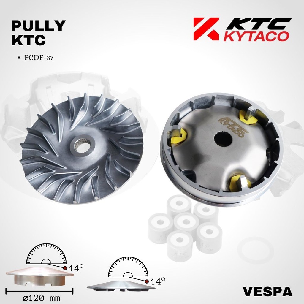 Pulley Pully kipas vespa Lx125 Lx150 Ktc kytaco FCDF 37 KYTA