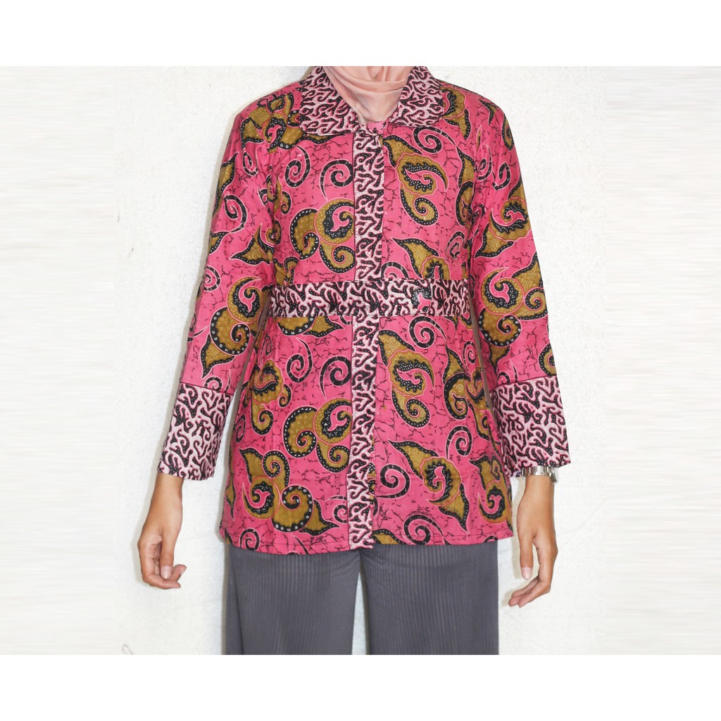 Blouse Batik Wanita I Blus Batik I Blus Kerja Wanita Batik Devita-SIZE M