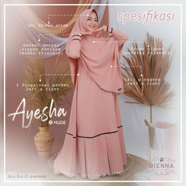 Gamis Ayesha Dienna / Gamis Syari / Gamis Busui / Gamis Dienna