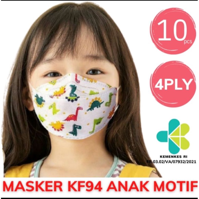 masker anak kf94 karakter/putih 10pcs