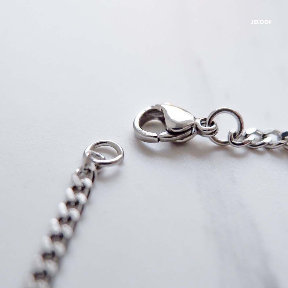 Jeloof Kalung Titanium Silver Rantai Stainless Steel Panjang 60 CM - (Bisa Request Potong)