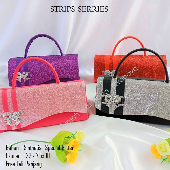 Tas Satin,Tas Clutch,Tas Seserahan,STRIPS UNGU