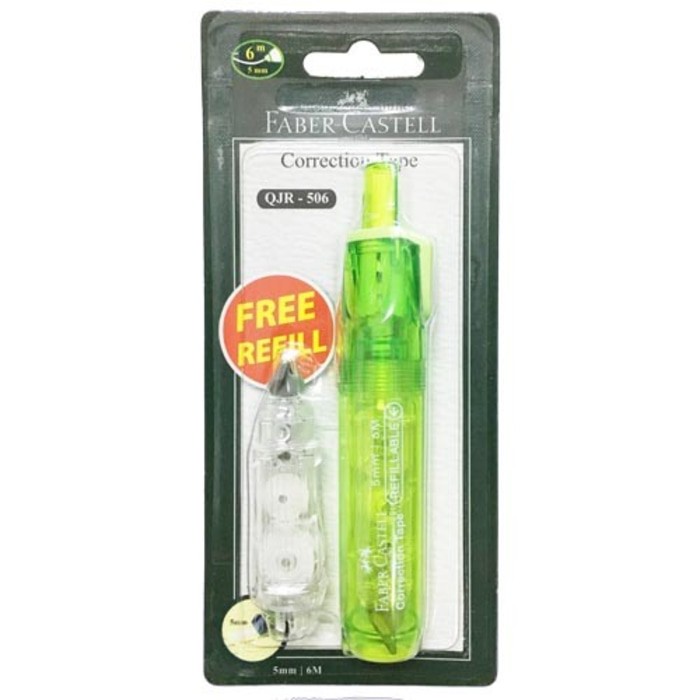 

Tip ex Correction Tape QJR-506 Green + 1 refill Faber Castell