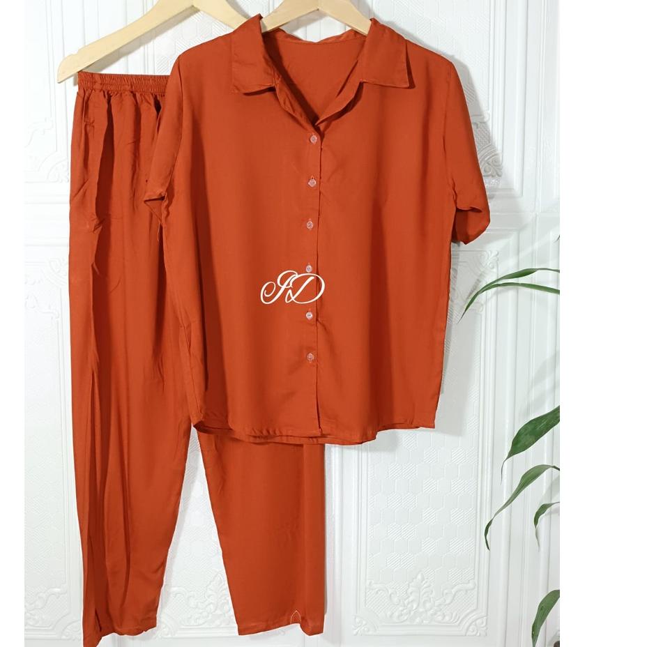 Lagi Tren.. Id BAJU TIDUR PIYAMA SET KEMEJA CP LENGAN PANJANG CELANA PANJANG  SET ANDIN PREMIUM BANY