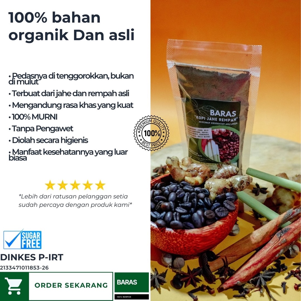 

(Tanpa Gula) Bubuk Kopi Rempah BARAS 125g