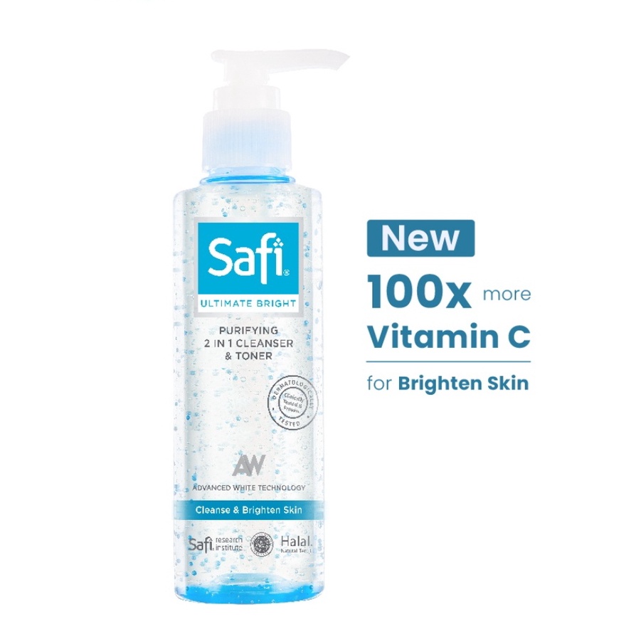 SAFI Ultimate Bright Purifying 2 in 1 Cleanser &amp; Toner 150 ml (NEW PACKAGING)