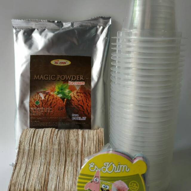 

Paket Bahan Es Krim Mr.COOL 250gr + Cup Bening 50ml 50pcs Plus Sendok & Tutup