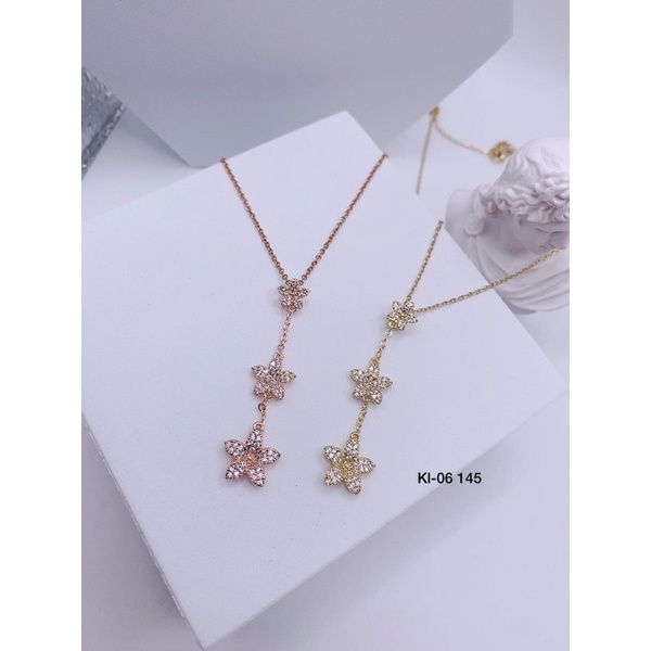 kalung titanium panjang/kalung juntai titanium/kalung bunga/kalung flower juntai titanium impor