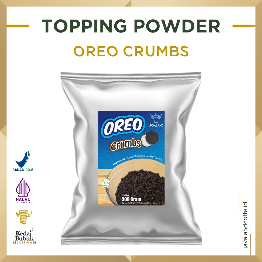 

Javaland Topping Black Biscuit Crumb 1Kg | Minuman Kekinian | Topping Remahan | Tapioca Pearl