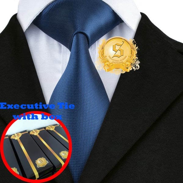 TERMURAH- dasi kantor import pria warna navy / biru dongker motif kotak kecil - model manual