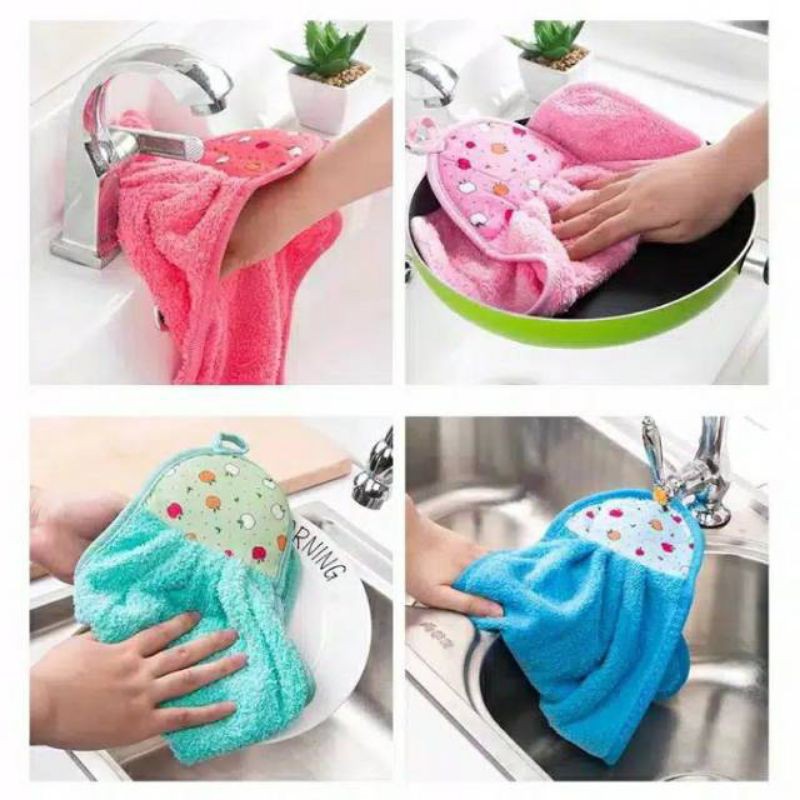 kain lap Gantung motif microfiber kain lap dapur