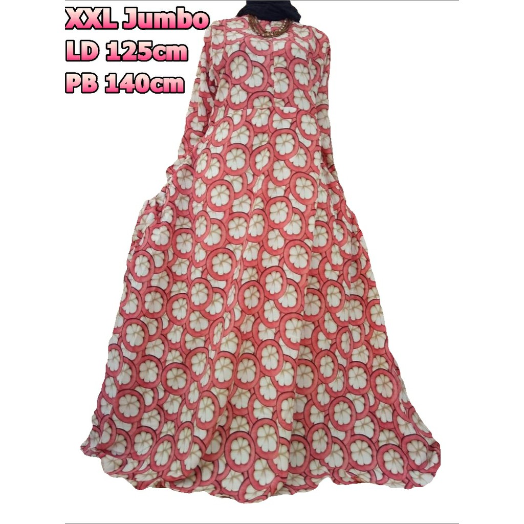 Gamis Jumbo XXL Motif Manggis Monalisa Wolfis Hasuna Shop L3 Big Size