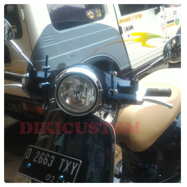Flyscreen vespa primavera. Aksesoris vespa primavera. Winshield vespa