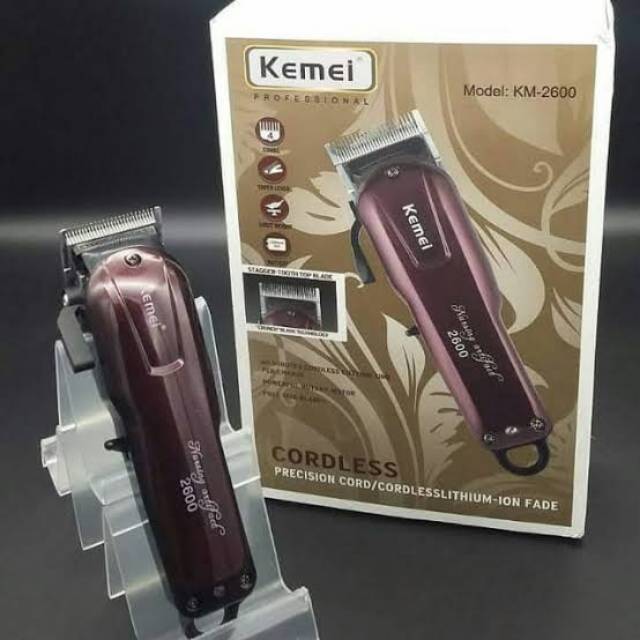 KEMEI KM-2600 Professional Rechargeable Electric Hair Clipper Cordless alat cukur rambut alat ketam