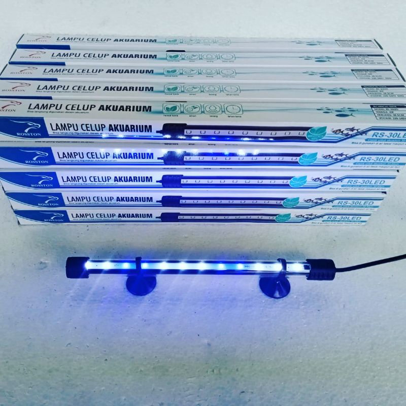 Lampu led celup aquarium  25CM putih biru pink 3warna 3colours RGB (ALL MERK)