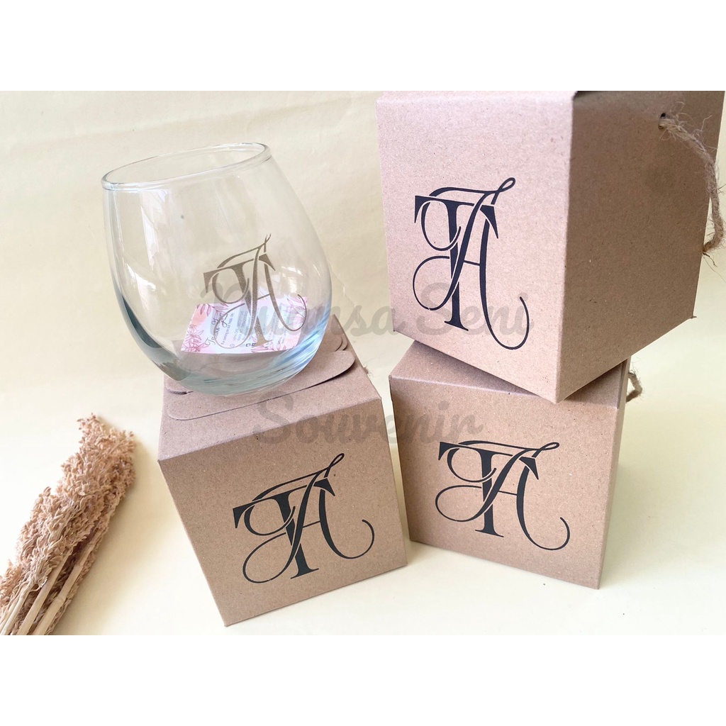 Souvenir Gelas Telor Tuscany Gelas Wine Minum Kaca 475ml Gelas Aesthetic Sablon Kemas Box Rustic