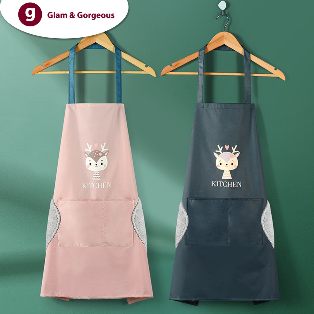 Celemek Masak Apron Kain Plastik Waterproof Dapur Motif CM007