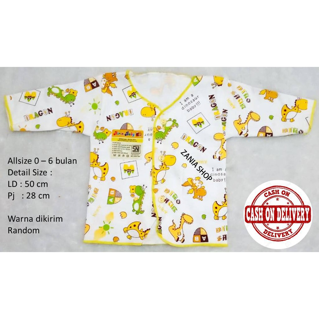 Baju Bayi Newborn Kancing Lengan Panjang - AIRIN Baby newborn 0-6 Bulan