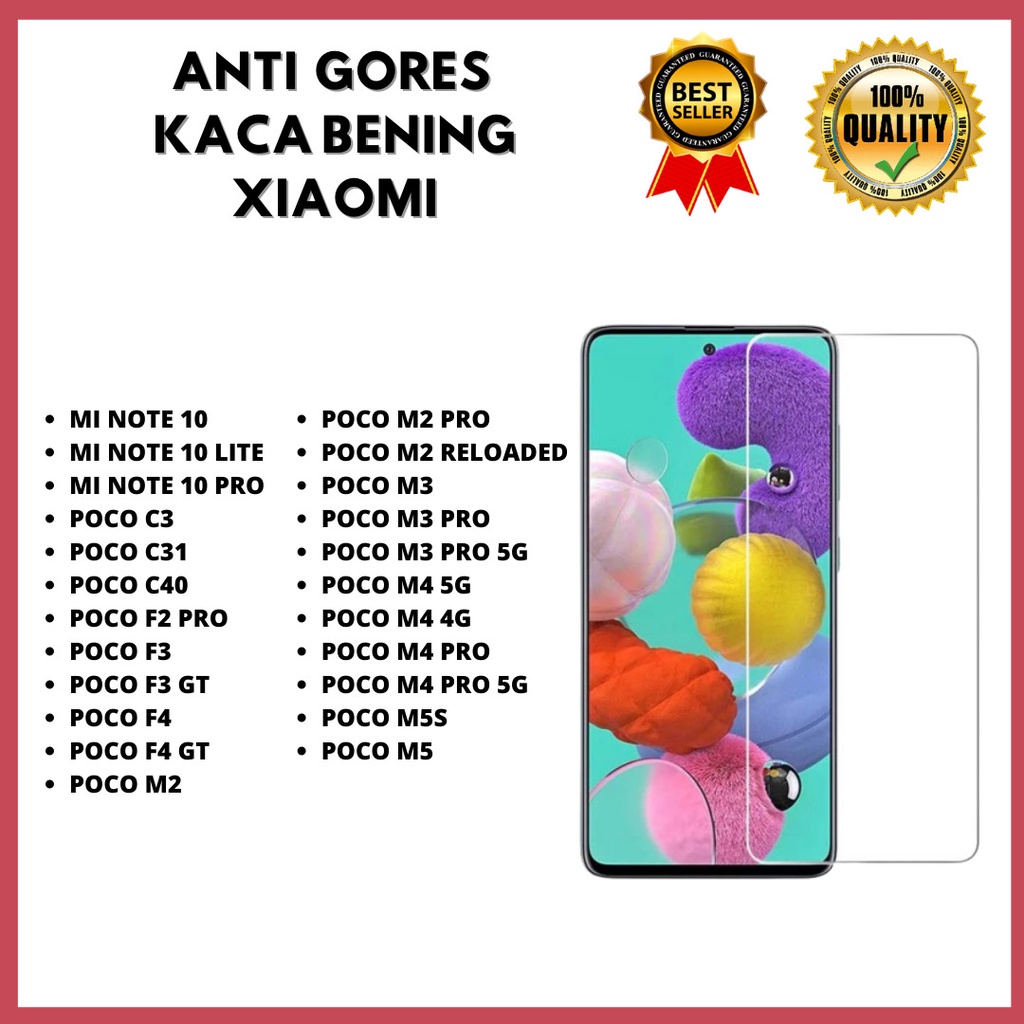 TEMPERED GLASS BENING - XIAOMI MI NOTE 10-MI NOTE 10 LITE-MI NOTE 10 PRO-POCO C3-POCO C31-POCO C40-POCO F2 PRO-POCO F3-POCO F3 GT-POCO F4-POCO F4 GT-POCO M2- M2 PRO- M2 RELOADED-POCO M3-POCO M3 PRO-M3 PRO 5G-POCO M4 5G-POCO M4 4G-M4 PRO- M4 PRO 5G- M5S-M5