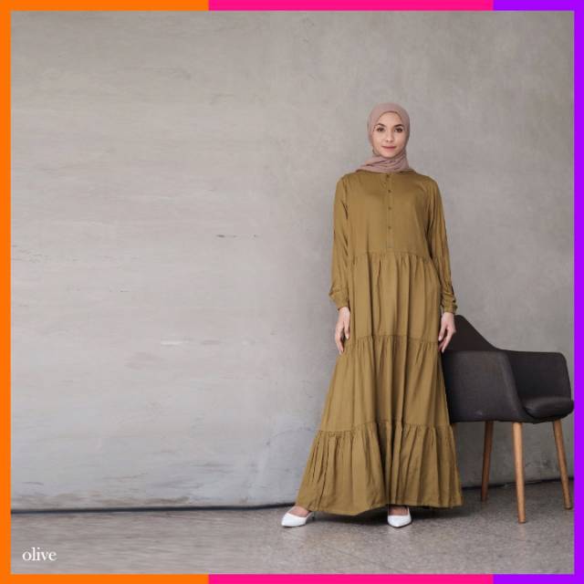 TERLARIS!! BISA COD - HOMEY DRESS WANITA  GAMIS POLOS / PLAIN BEST SELLER  BAHAN KATUN RAYON PREMIUM