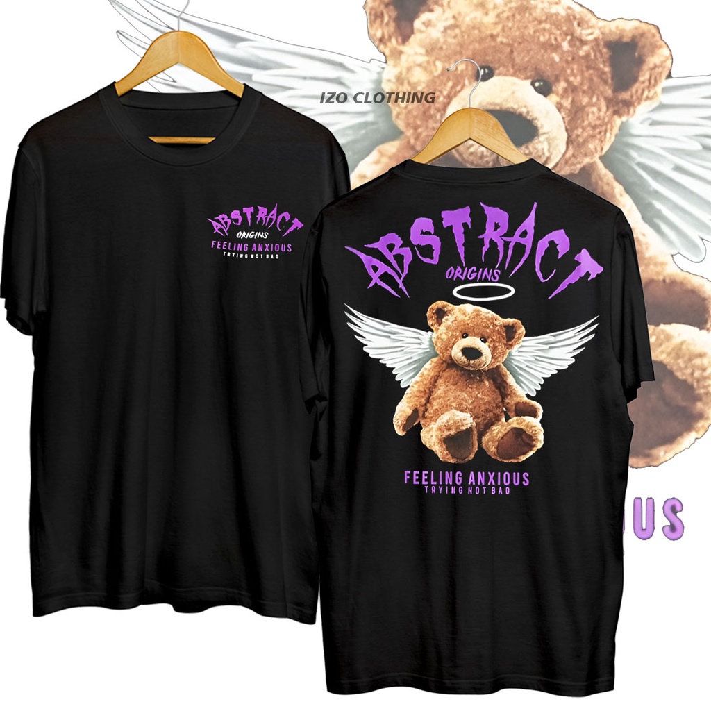 Kaos Distro Beruang Sayap Kaos Motif Beruang T-Shirt Distro Beruang Keren Kaos Beruang IZO CLOTHING 