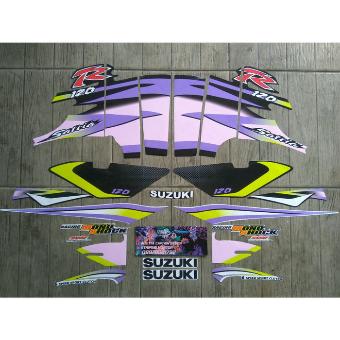 Lis Striping Sticker Satria Lumba variasi Ungu
