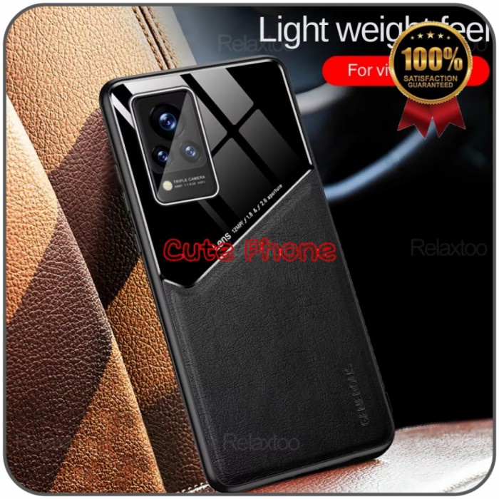 Casing Hard Soft Case VIVO V21 V 21 Leather Glass Magnetic Softcase