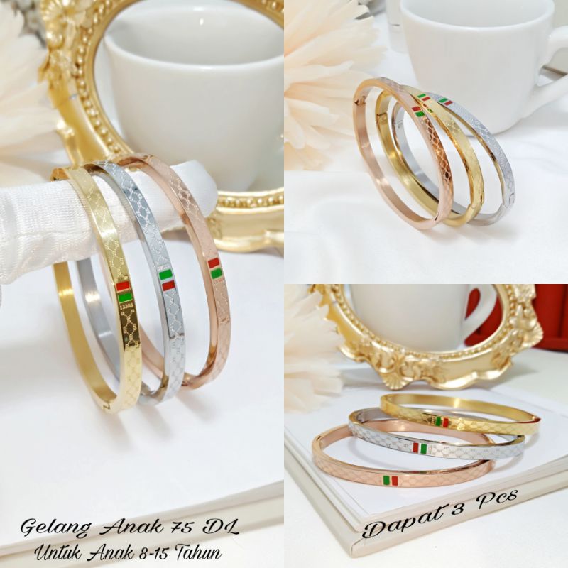 Gelang Anak Titanium/Titanium Anak/Gelang Anak/Gelang Titanium Set 3 A75 DL