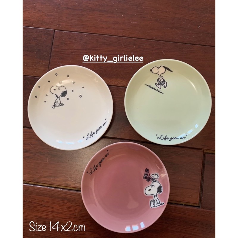 piring mini keramik snoopy original jepang