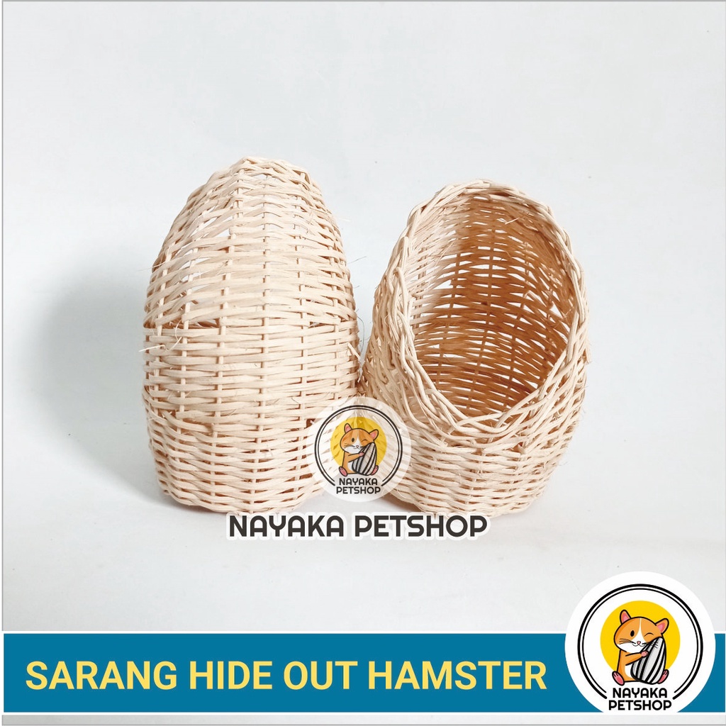 Sarang Rotan Hamster Hideout Hide out Hamster Mini Bed Sugar Glider Tempat Tidur Ranjang Tupai