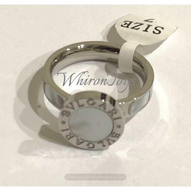 Cincin Besi putih Kulit Kerang Asli Ternate