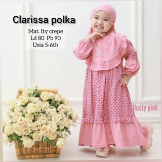 Gamis anak motif Polkadot CLARISSA polka bahan itycrepe Gamis anak motif Polkadot CLARISSA polka bahan itycrepe